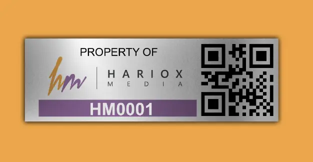 QR code asset tag made of aluminium
