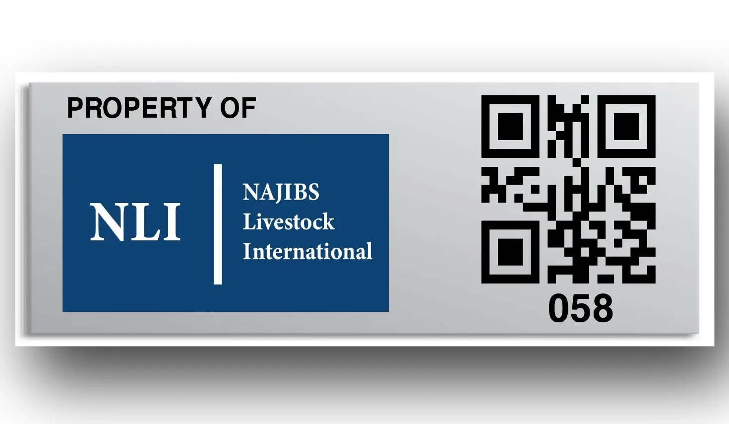 Aluminium asset tag with QR code QR code asset tag