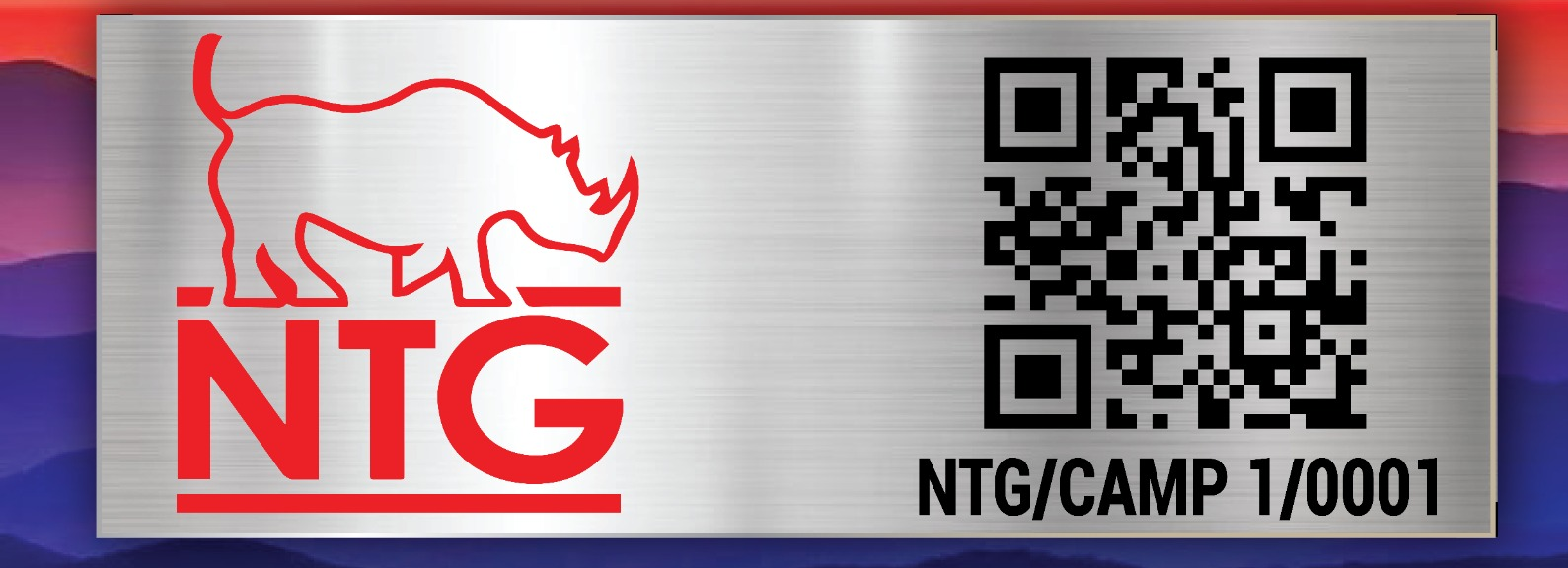 Aluminium asset tag with QR code