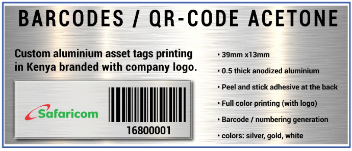 Aluminium asset tag
