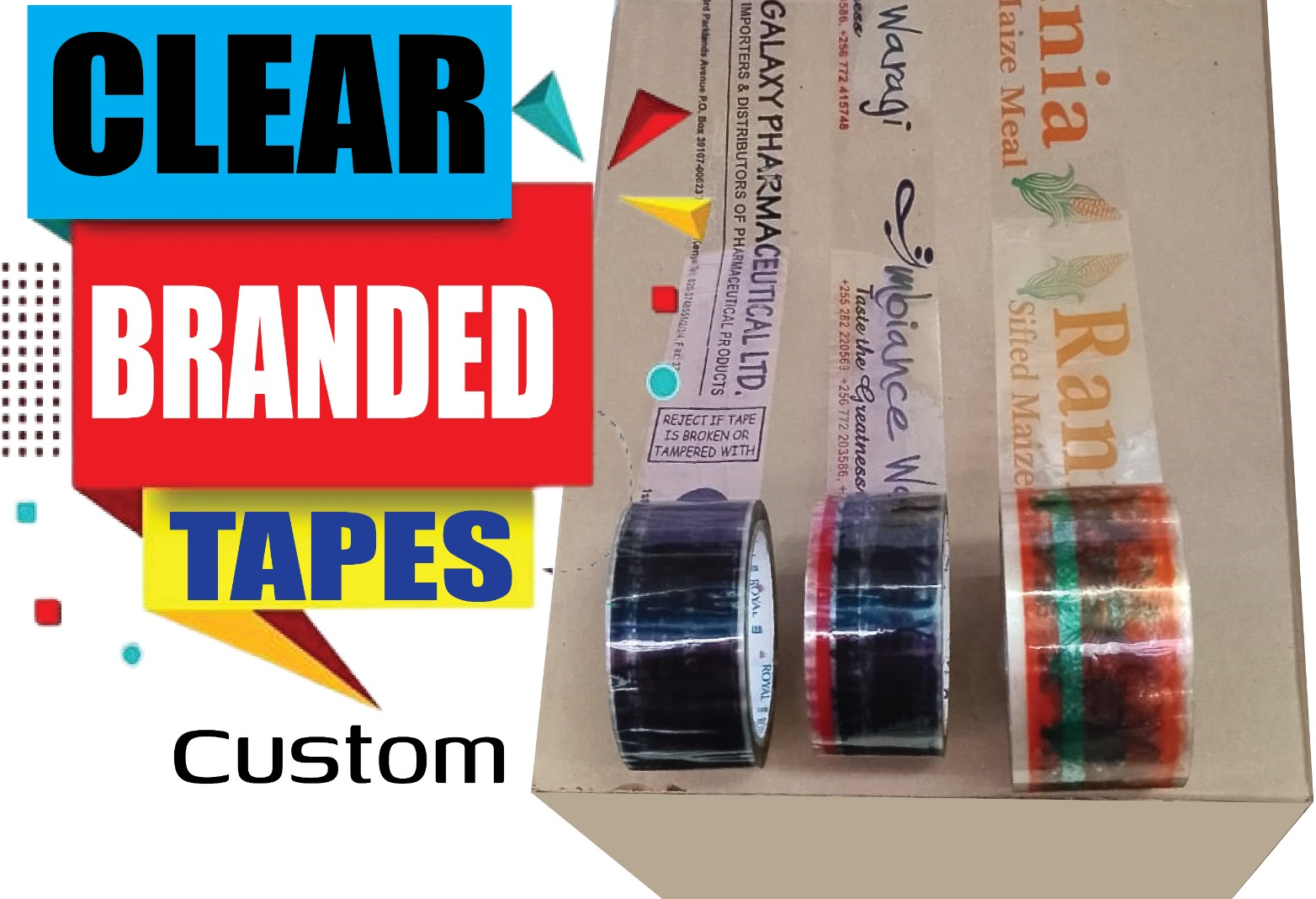 clear branded tapes
